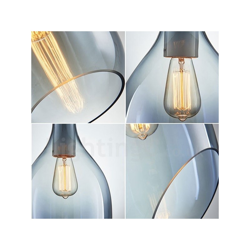 Lampada a sospensione contemporanea in vetro 1 luce E27 Ø 23 cm H 40 cm