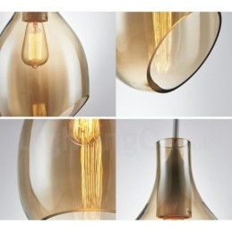 Lampada a sospensione contemporanea in vetro 1 luce E27 Ø 23 cm H 40 cm
