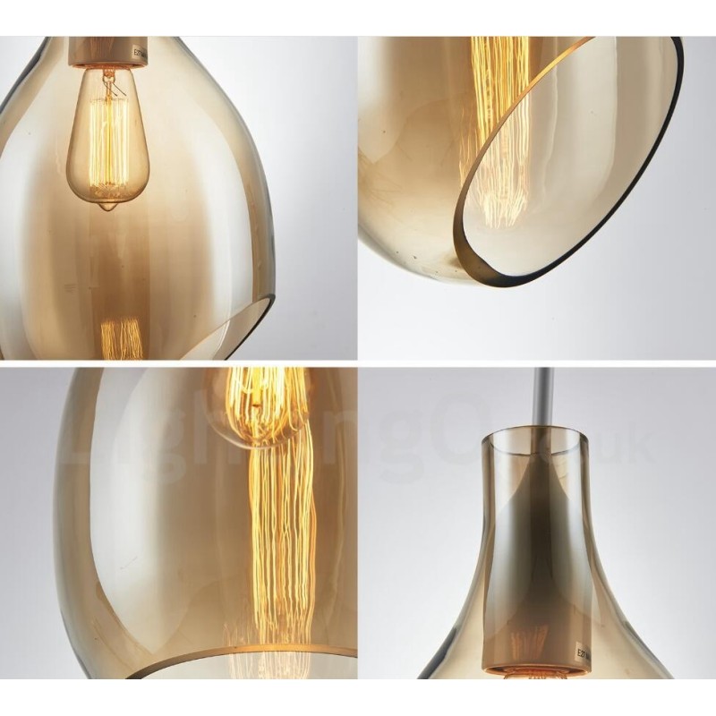Lampada a sospensione contemporanea in vetro 1 luce E27 Ø 23 cm H 40 cm