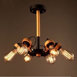 Lampadario retrò americano a 6 luci