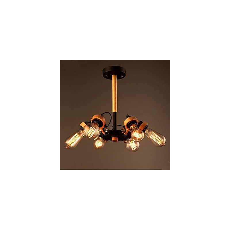 Lampadario retrò americano a 6 luci