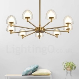 Lampadario contemporaneo in metallo e acrilico a 9 luci Ø 70 cm H 63 cm