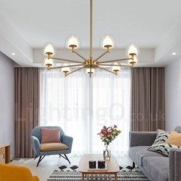 Lampadario contemporaneo in metallo e acrilico a 9 luci Ø 70 cm H 63 cm