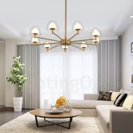 Lampadario contemporaneo in metallo e acrilico a 9 luci Ø 70 cm H 63 cm