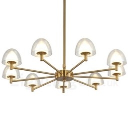 Lampadario contemporaneo in metallo e acrilico a 9 luci Ø 70 cm H 63 cm