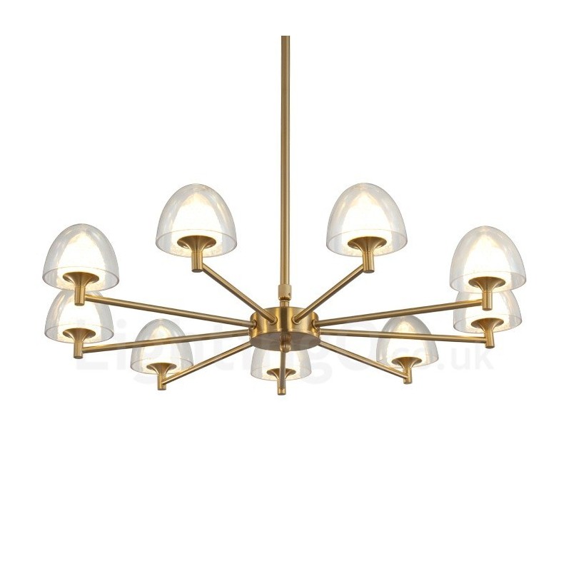 Lampadario contemporaneo in metallo e acrilico a 9 luci Ø 70 cm H 63 cm