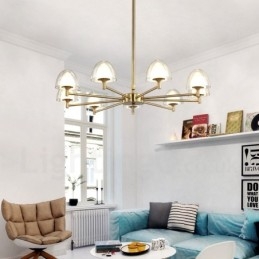 Lampadario contemporaneo in metallo e acrilico a 9 luci Ø 70 cm H 63 cm
