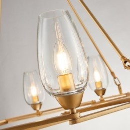 Lampada a sospensione contemporanea in acciaio e vetro a 12 luci E14 Ø 90 cm