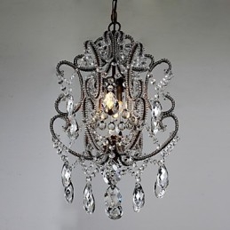 Lampadario a sospensione vintage in cristallo nero 2 lampadine E26/E27