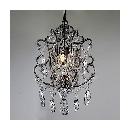 Lampadario a sospensione vintage in cristallo nero 2 lampadine E26/E27