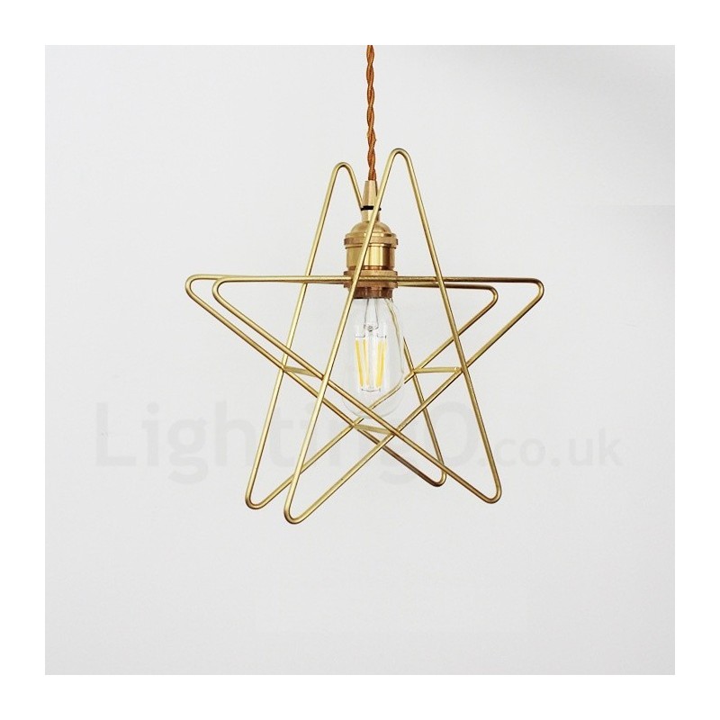 Lampada a sospensione moderna in ottone E27 1 luce Ø26 x H26 cm