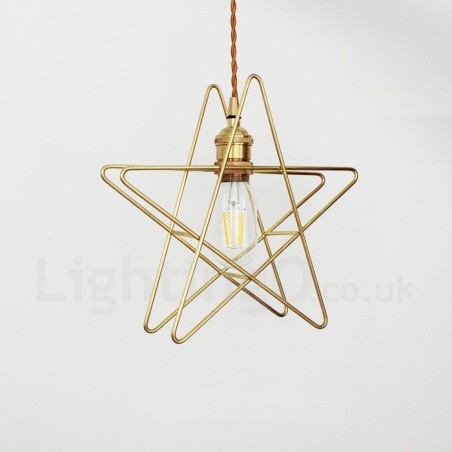 Lampada a sospensione moderna in ottone E27 1 luce Ø26 x H26 cm