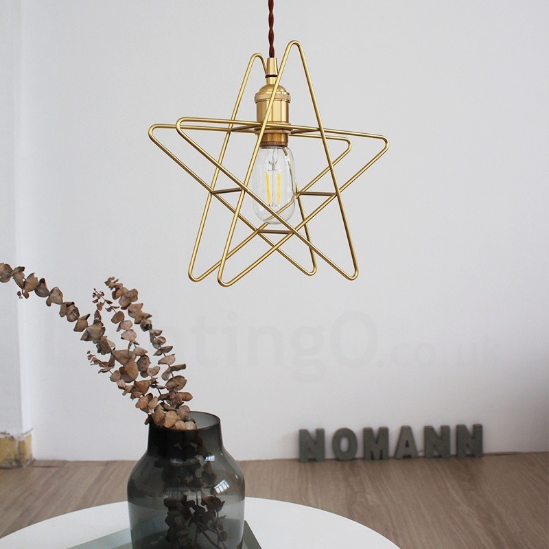 Lampada a sospensione moderna in ottone E27 1 luce Ø26 x H26 cm
