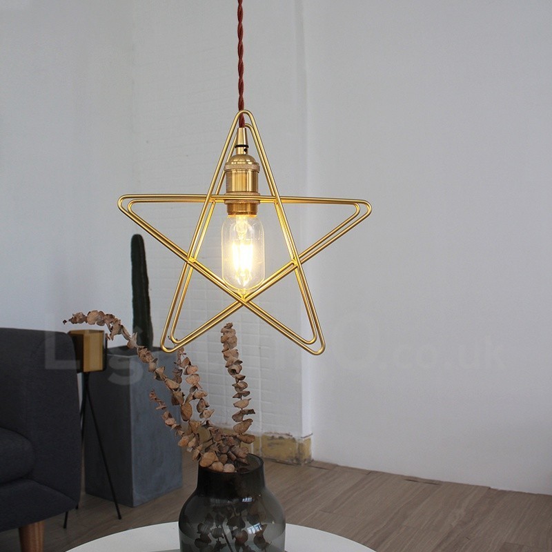 Lampada a sospensione moderna in ottone E27 1 luce Ø26 x H26 cm