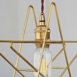 Lampada a sospensione moderna in ottone E27 1 luce Ø26 x H26 cm