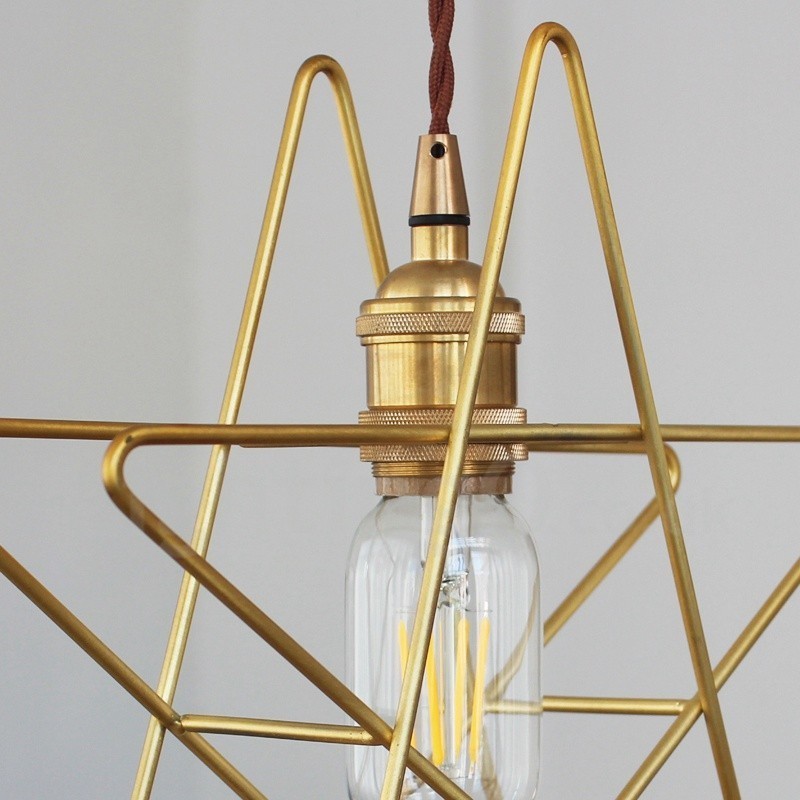 Lampada a sospensione moderna in ottone E27 1 luce Ø26 x H26 cm