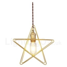 Lampada a sospensione moderna in ottone E27 1 luce Ø26 x H26 cm