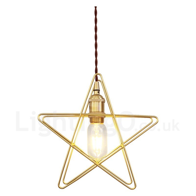 Lampada a sospensione moderna in ottone E27 1 luce Ø26 x H26 cm