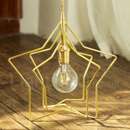 Lampada a sospensione moderna in ottone E27, 1 luce, Ø 31,5 cm