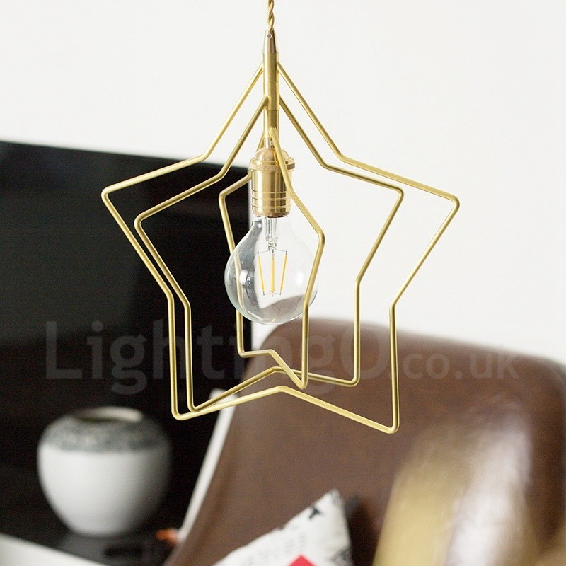 Lampada a sospensione moderna in ottone E27, 1 luce, Ø 31,5 cm