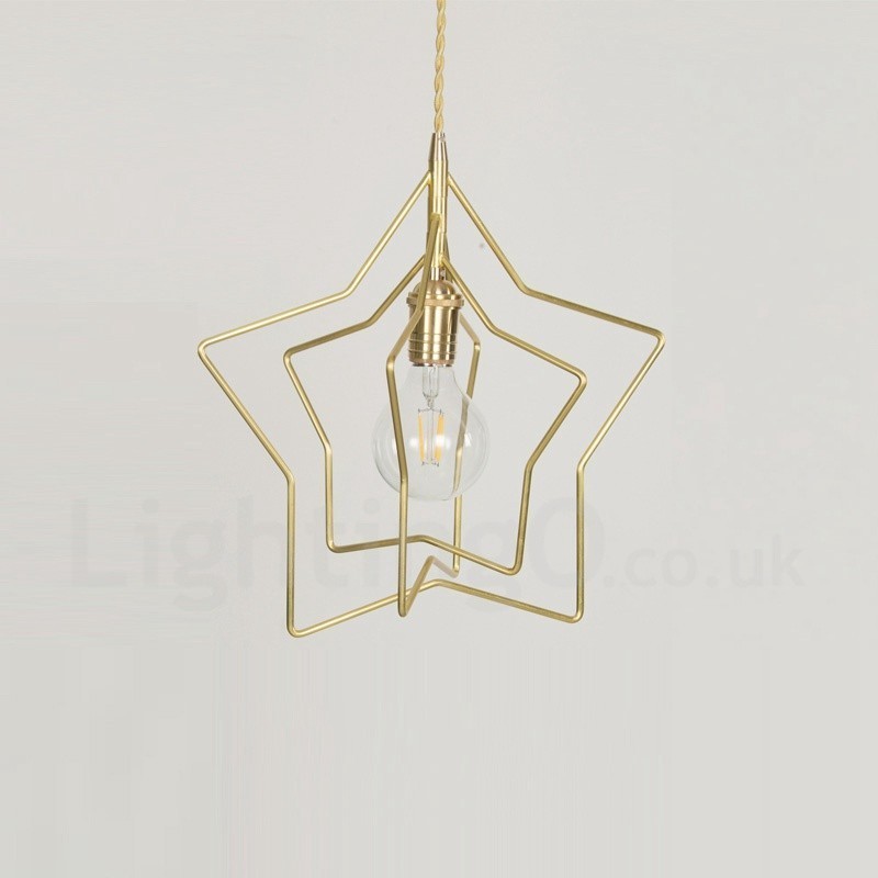 Lampada a sospensione moderna in ottone E27, 1 luce, Ø 31,5 cm
