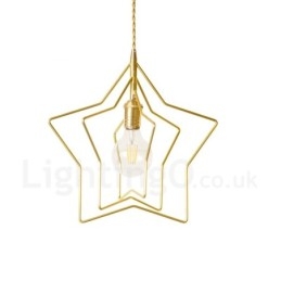 Lampada a sospensione moderna in ottone E27, 1 luce, Ø 31,5 cm