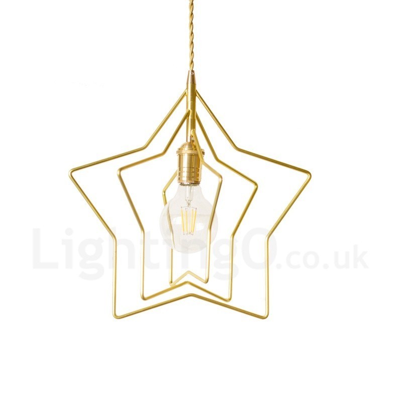 Lampada a sospensione moderna in ottone E27, 1 luce, Ø 31,5 cm