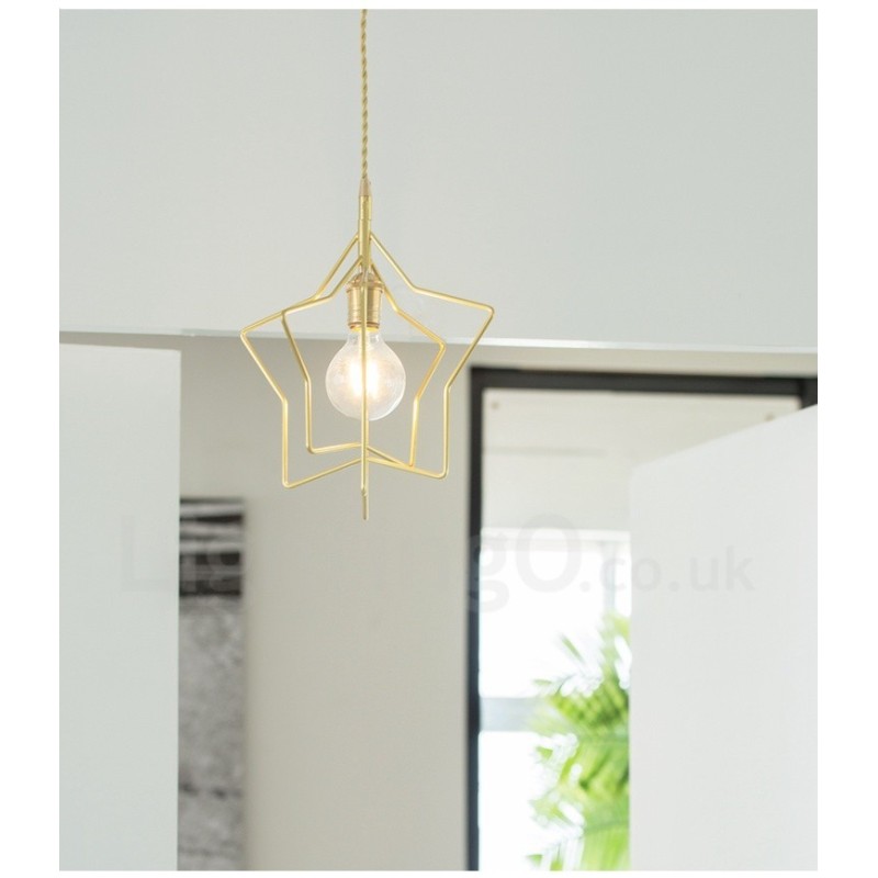 Lampada a sospensione moderna in ottone E27, 1 luce, Ø 31,5 cm