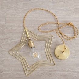 Lampada a sospensione moderna in ottone E27, 1 luce, Ø 31,5 cm