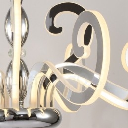 Lampadario contemporaneo in acciaio a 12 luci con paralume in acrilico