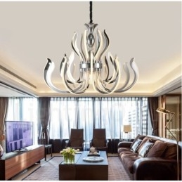 Lampadario moderno contemporaneo in acrilico 24 luci LED Ø 90 cm H 55 cm