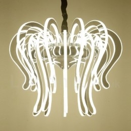 Lampadario moderno contemporaneo 20 luci in acciaio con paralume in acrilico