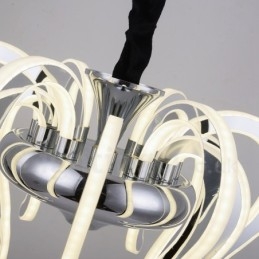 Lampadario moderno contemporaneo 20 luci in acciaio con paralume in acrilico