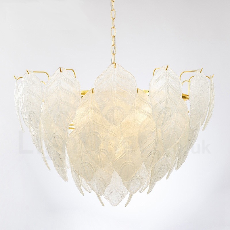 Lampada a sospensione contemporanea in acciaio e vetro a 4 luci E14 Ø 60 cm H 40 cm