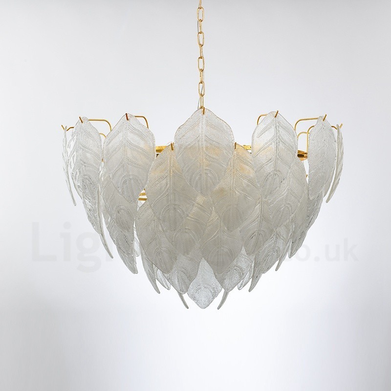 Lampada a sospensione contemporanea in acciaio e vetro a 4 luci E14 Ø 60 cm H 40 cm
