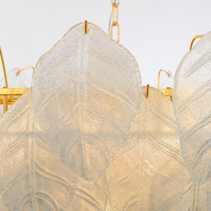 Lampada a sospensione contemporanea in acciaio e vetro a 4 luci E14 Ø 60 cm H 40 cm