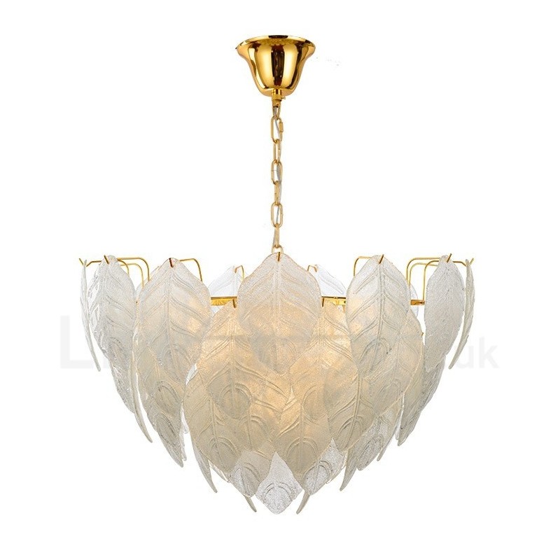 Lampada a sospensione contemporanea in acciaio e vetro a 4 luci E14 Ø 60 cm H 40 cm