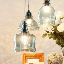 Lampada a sospensione contemporanea in acciaio e vetro 1 luce E27