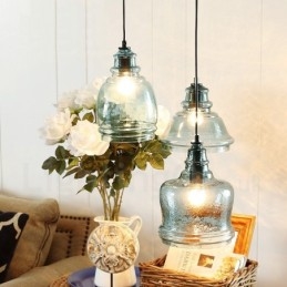 Lampada a sospensione contemporanea in acciaio e vetro 1 luce E27