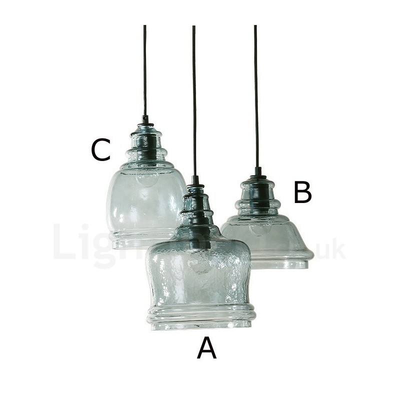 Lampada a sospensione contemporanea in acciaio e vetro 1 luce E27