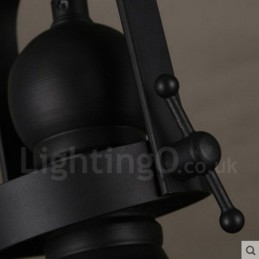 Lampada a sospensione vintage in acciaio e vetro 1 luce E27 Ø 31 cm H 37 cm