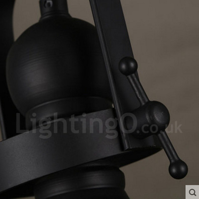 Lampada a sospensione vintage in acciaio e vetro 1 luce E27 Ø 31 cm H 37 cm