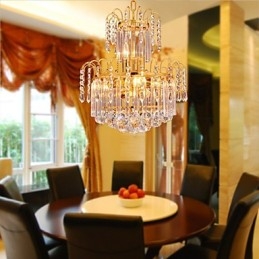Lampadario a sospensione in cristallo oro con 7 luci