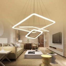 Lampada a sospensione moderna contemporanea a 3 luci in lega di alluminio con paralume in acrilico