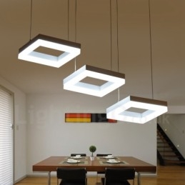 Lampada a sospensione contemporanea a 3 luci in lega di alluminio con paralume in acrilico, diametro 70 cm