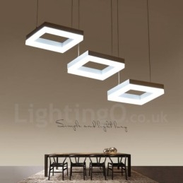 Lampada a sospensione contemporanea a 3 luci in lega di alluminio con paralume in acrilico, diametro 70 cm