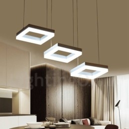 Lampada a sospensione contemporanea a 3 luci in lega di alluminio con paralume in acrilico, diametro 70 cm