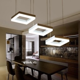 Lampada a sospensione contemporanea a 3 luci in lega di alluminio con paralume in acrilico, diametro 70 cm
