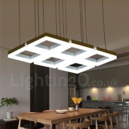 Lampada a sospensione moderna a 6 luci in lega di alluminio con paralume in acrilico, Ø 70 cm