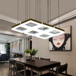 Lampada a sospensione moderna a 6 luci in lega di alluminio con paralume in acrilico, Ø 70 cm